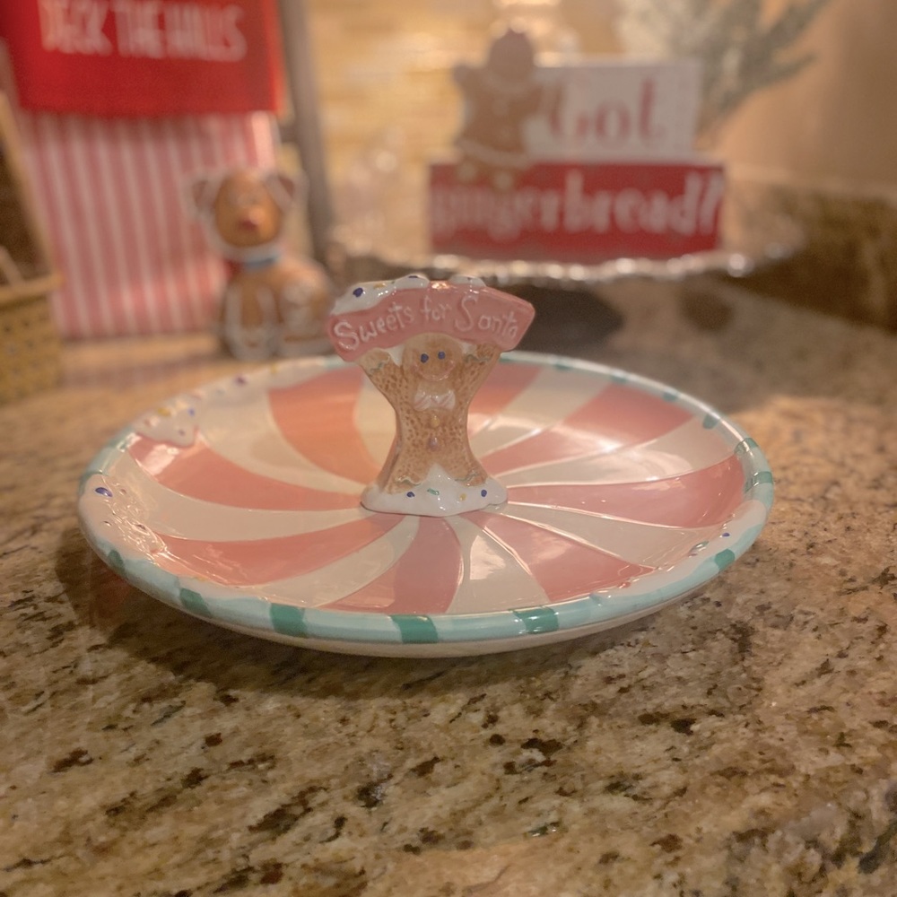 Pastel Pink Gingerbread Platter Plate